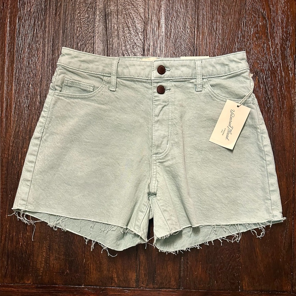 NWT Vintage Stretch Mint Jean Shorts with Distressed Details